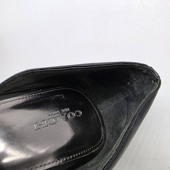 Coach Studded Heels Leather Black Retro Shoes Pumps - Picture 11 of 16